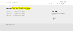 Screenshot of application in firefox